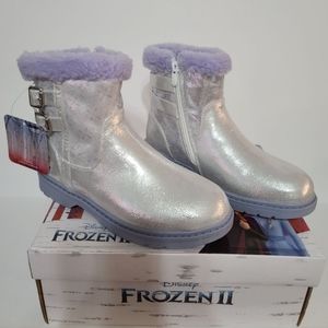 Disney Frozen 2 Silver & Purple Boots Kids Size 3